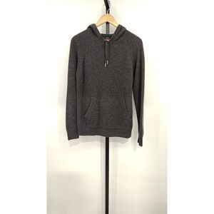 Quince Men Mongolian Cashmere Pullover Hoodie Charcoal Sleeved Top S